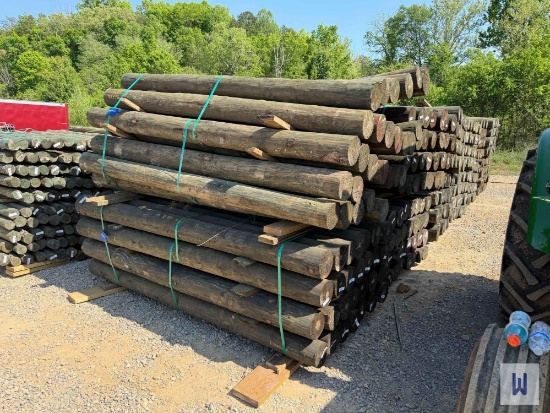 LOT OF (28) GREEN RIVER CCA 8x6 TREATED WOODEN POSTS
