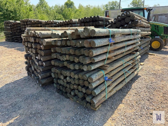 LOT OF (55) GREEN RIVER CCA 8x3-4 TREATED WOODEN POSTS