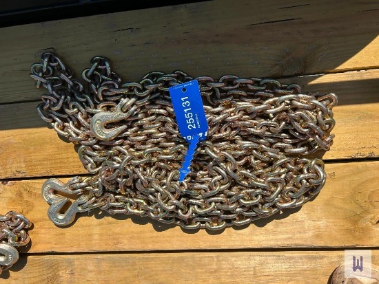 Lot Of (2) 3/8 Chains W/ J-Hook