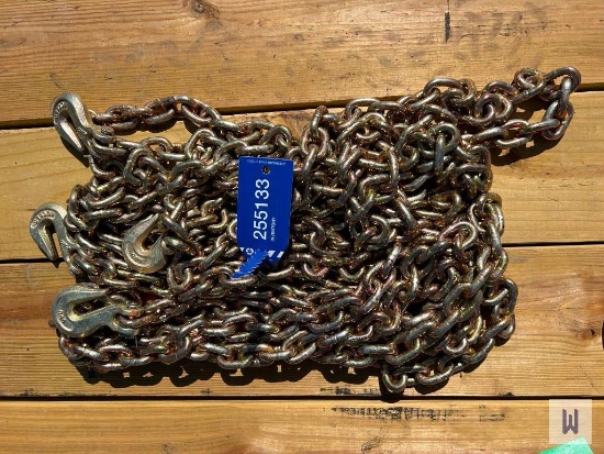 Lot Of (2) 3/8 Chains W/ J-Hook