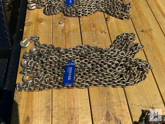 Lot Of (2) 5/16 Chains W/ J-Hook