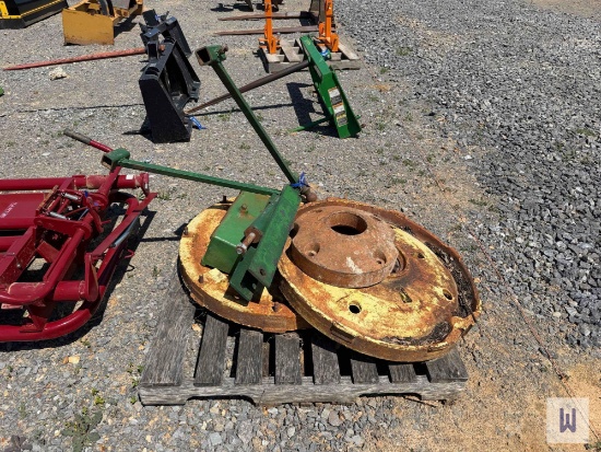 Lot W/ Tractor Wheel Weights & Parts
