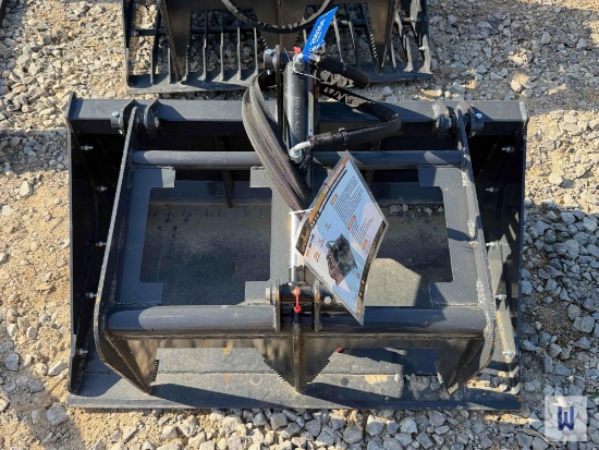 Unused Landhonor Mgb-72-44w Hydraulic Mini Skid Steer Grapple Bucket