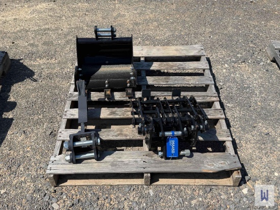 Pallet Of Various Mini Excavator Attachments