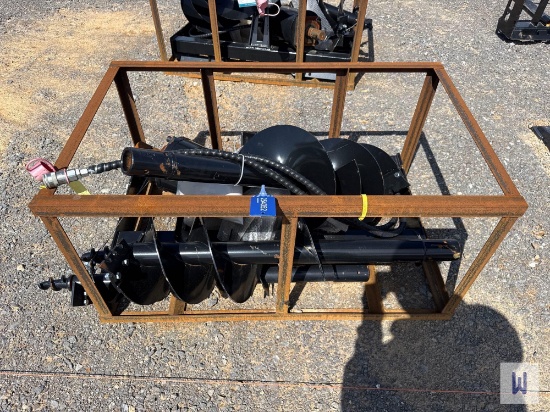 2025 Mower King Ssecag-Y Skid Steer Hydraulic Auger W/ 3 Drill Bits, Sn-Y25091002c