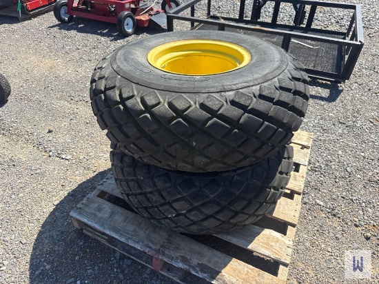 Pair Of Bridgestone 13.6-16 Turf Tires & Wheels