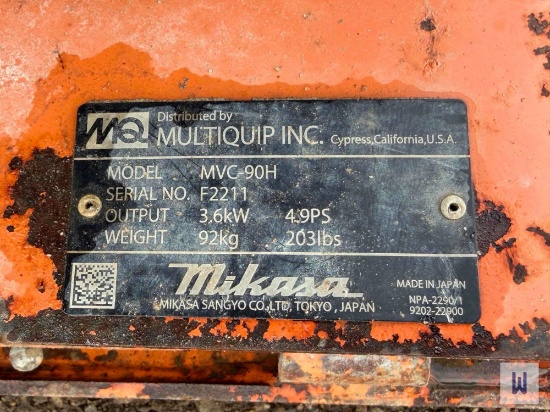 2020 MULTIQUIP MVC-90H VIBRATORY PLATE COMPACTOR, SN-F2211
