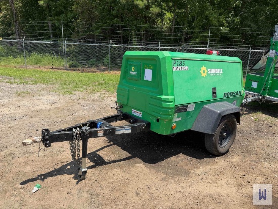 2019 DOOSAN P185WDO-T4F TOWABLE AIR COMPRESSOR, SN-493304UDADG89 **NON-RUNNER****NO TITLE, INVOICE