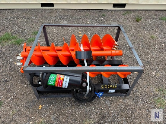 2026 RAYTREE RMA42 HYDRAULIC SKID STEER AUGER ATTACHMENT W/ 3 BITS, SN-A202605141316