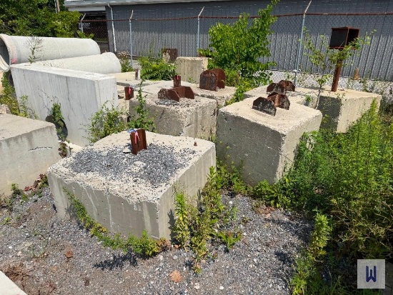 LOT OF 19+/- VARIOUS SIZE CONCRETE DEADMAN BLOCKS