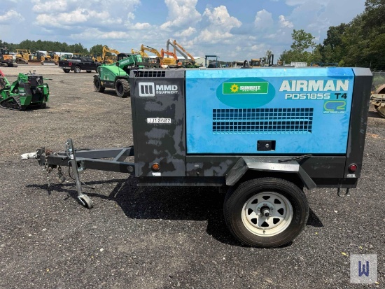 AIRMAN PDS185S-6E1 TOWABLE AIR COMPRESSOR, SN-B46E10602 **NO TITLE, INVOICE ONLY**