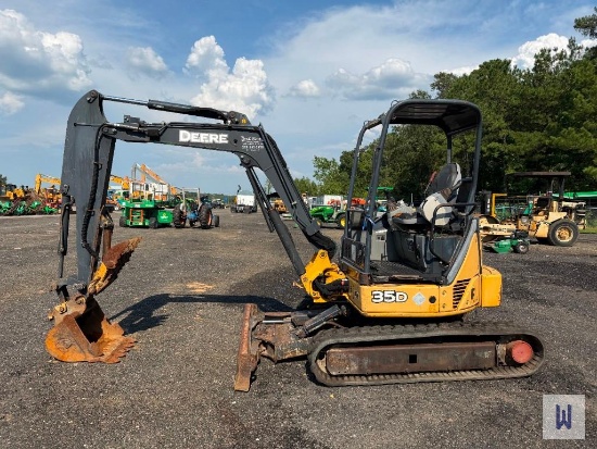2011 JOHN DEERE 35D MINI EXCAVATOR, SN-1FF035DXVBG266206