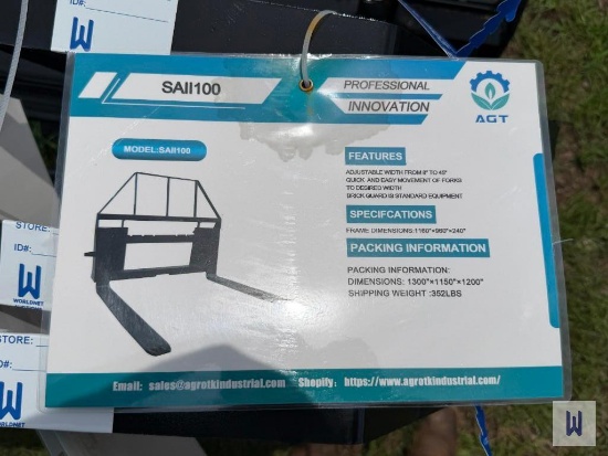 2026 MOWER KING SAII100 48" SKID STEER FORK ATTACHMENT
