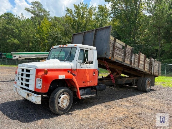 1989 INTERNATIONAL 1654LP SINGLE AXLE FLATBED DUMP TRUCK, VIN # 1HTJUZRK0KH653517