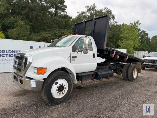 2005 FORD F-750XL SUPER DUTY FLATBED DUMP TRUCK, VIN # 3FRXF75SX5V115139