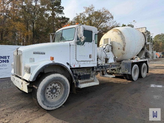 2002 KENWORTH W900 REAR DISCHARGE MIXER TRUCK, VIN # 1NKWLT0X32J888464