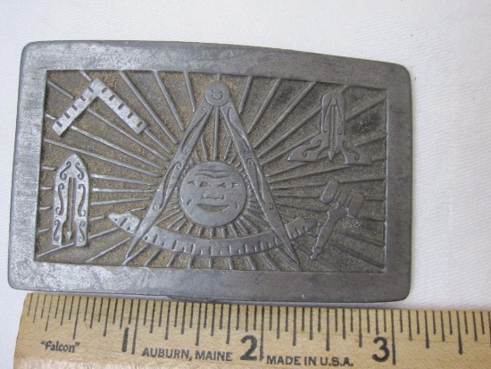 Vintage Past Master Masonic Belt Buckle, serial number 869, 1981, 5 oz