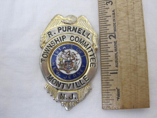 Township Committee Badge, Montville NJ, R. Purnell, 2 oz