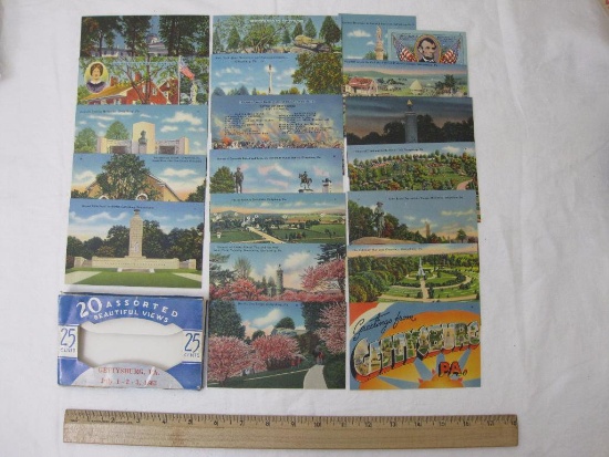Vintage Color Postcards from Gettysburg PA, 3 oz