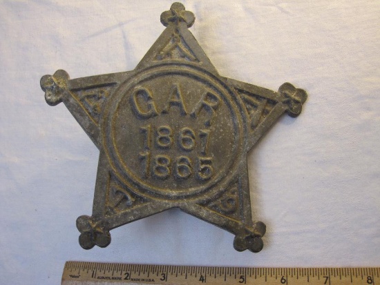 GAR 1861-1865 Grand Army of the Republic/Union Civil War Grave/Tombstone Marker, 6 oz