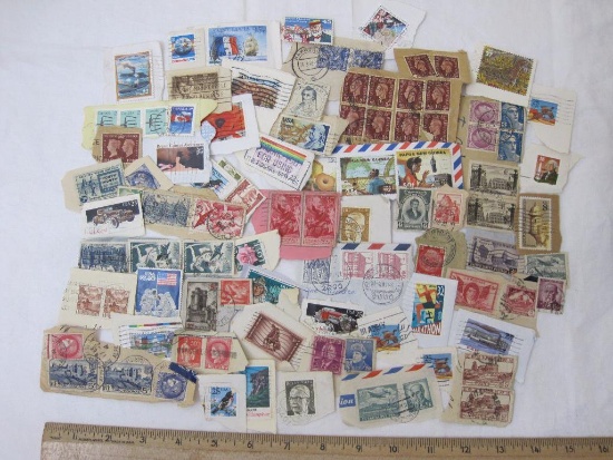 Lot of Domestic and International Postmarked/Cancelled Stamps, 1 oz