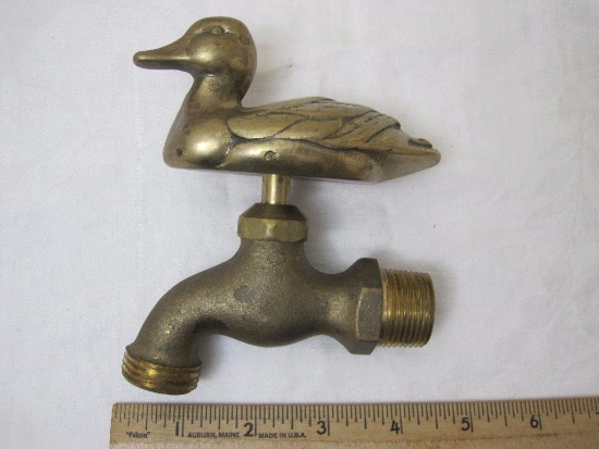 Vintage Brass Duck Hose Nozzle, 1 lb 13 oz