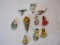 Lot of 10 Vintage Christmas Ornaments, Including Bells, Birds, Germany, AsIs 8oz