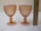 Set of 2 Cranberry Opalescent Hobnail Goblet, 1 lb 14 oz