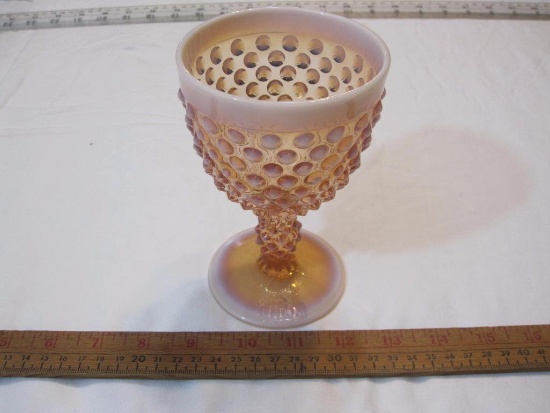 Cranberry Opalescent Hobnail Goblet, 15oz