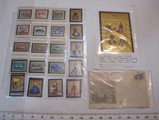 Nepal Envelope, Bhutan Stamps (Cat. No. 429A) Bhutan Ephemera, 4oz