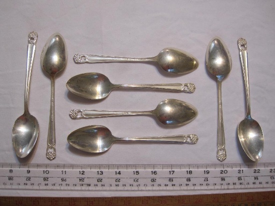 8 Table Spoons, 1847 Rogers Bros Eternally Yours Pattern, 1941 Silver Plate, 13 oz