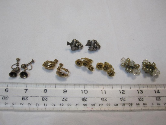 Vintage Costume Earrings including clip-ons and twist backs, 2 oz