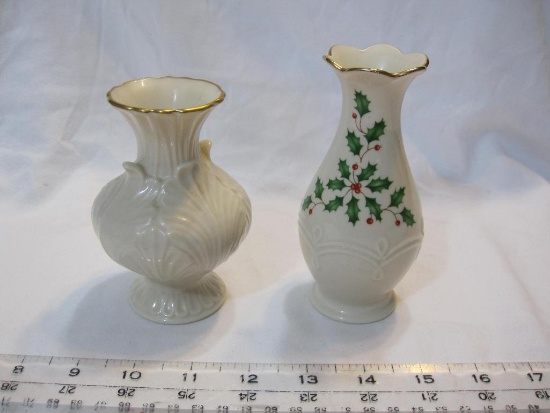 2 Smaller Lenox China Vases including Lenox Holiday Dimension Collection Vase, 1 lb