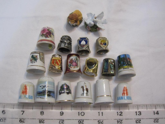 Lot of Collectible Thimbles, most from Western United States, 8 oz