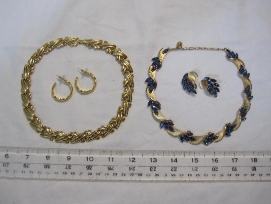 2 Goldtone Necklace and Earring Sets by Trifari and more, 8 oz