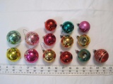 Lot Of 14 Glass Christmas Balls, Made in USA, 9oz