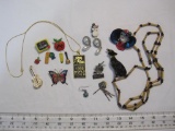 Lot of Women's Jewelry and Accessories including pins, earrings, necklaces, BB King 1998 World Tour