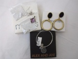 Lot of Women's Jewelry including Alex and Ani Bracelet and goldtone pendant marked WJC, 5 oz