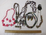Lot of Beaded Costume Jewelry including necklace and earring sets and more, 14 oz
