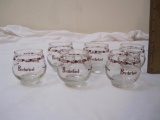 6 Vintage Brotherhood Winery Stemless Wine Glasses, 2 3/4