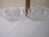 2 Old American Brilliant Cut Glass 2-Handled Bowls, 2 lbs 5 oz