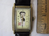 Betty Boop Character Fashion Watch, 00030/10000, 1994 King Features Syndicate, genuine leather band,