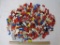 Lot of Legos and plastic building pieces, smaller sizes, 2 lbs