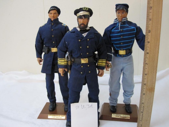 3 Soldiers of the World-Civil War Action Figures: Musician Infantry, Lt. Commander-Navy, and 1st