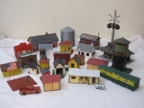 Lot of Train Display Buildings and Accessories including Lionel Crossing Signal, Morris County