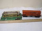 Vintage Metal Lionel O Scale Cattle Train Car and Stockyard (no. 3656), 2 lbs 11 oz