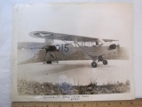 Vintage Photograph of Piper Cub J3 Army Liason Plane, 1 oz