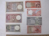 Lot of Foreign Paper Currency from Ceylon/Sri Lanka, various denominations, .2 oz