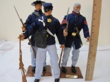 3 Soldiers of the World-Civil War Action Figures: Captain, Regt. QMS-Artillery, and Private (no