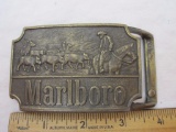 Vintage Brass Marlboro Belt Buckle, 4 oz